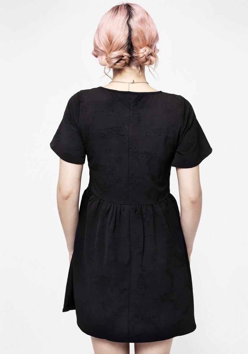 Disturbia Medea Button Jacquard Floral Mini Robe | ITR-72724050