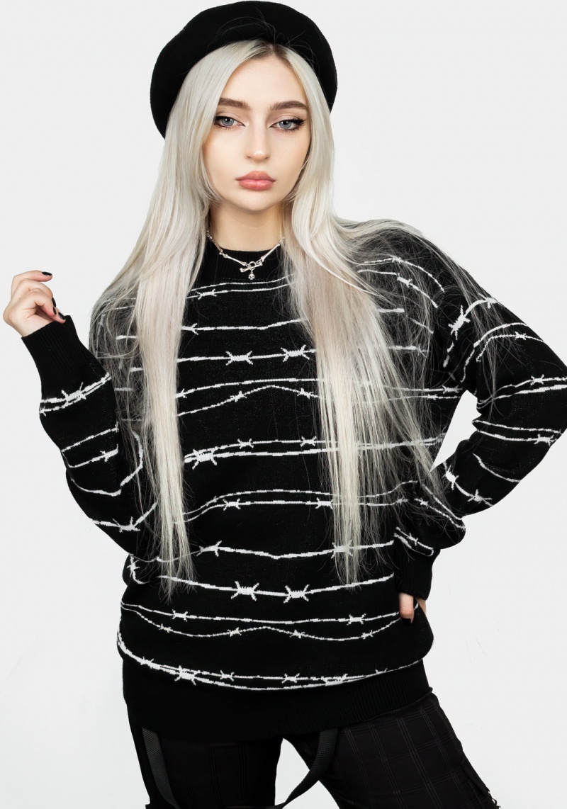 Disturbia Barbed Longline Crew Neck Jumper | NZQ-86474673