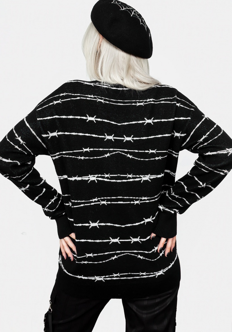 Disturbia Barbed Longline Crew Neck Jumper | NZQ-86474673