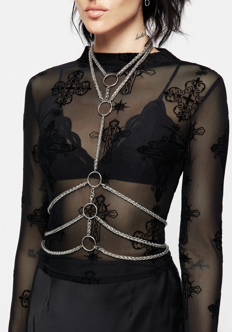 Disturbia Beltis Chain Choker Harness | NWA-92258027