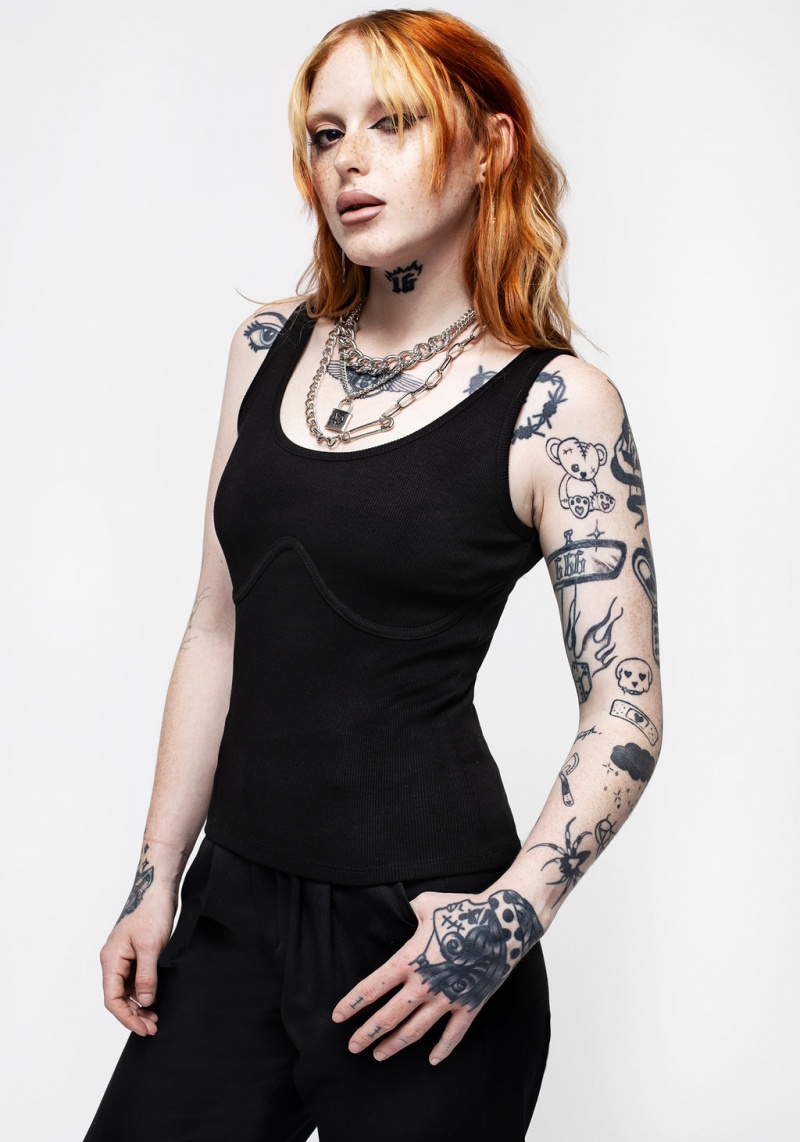 Disturbia Apocrypha Rib Vest With Mock Boning | TUL-86193924