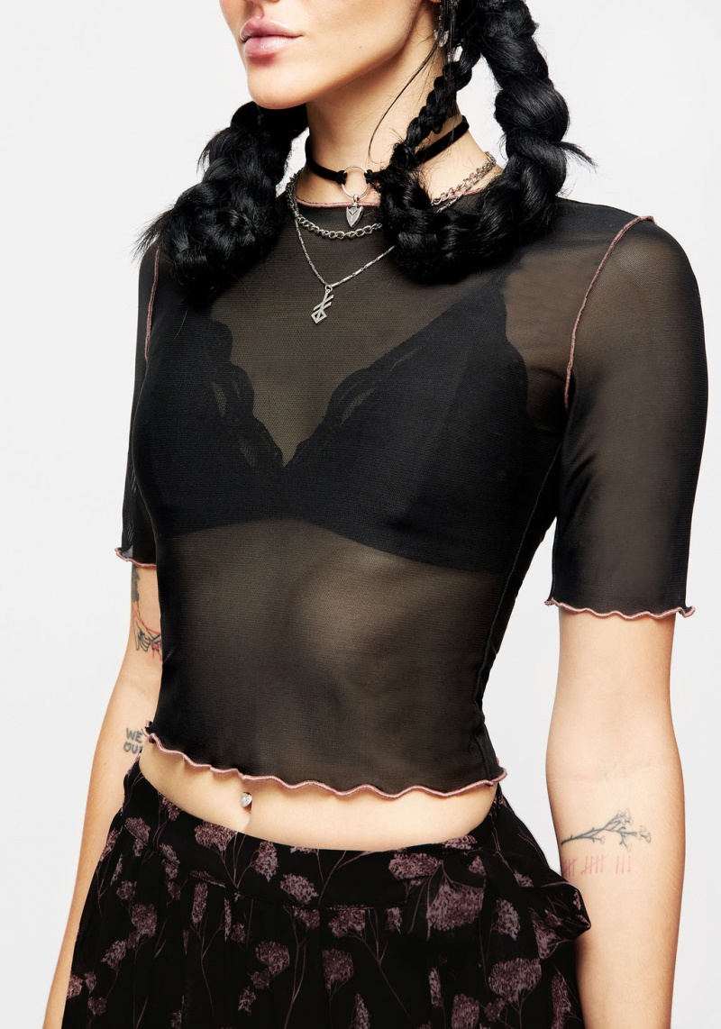 Disturbia Sauvage Mesh Crop Top | ZXJ-63493776