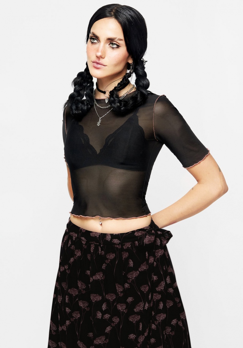 Disturbia Sauvage Mesh Crop Top | ZXJ-63493776