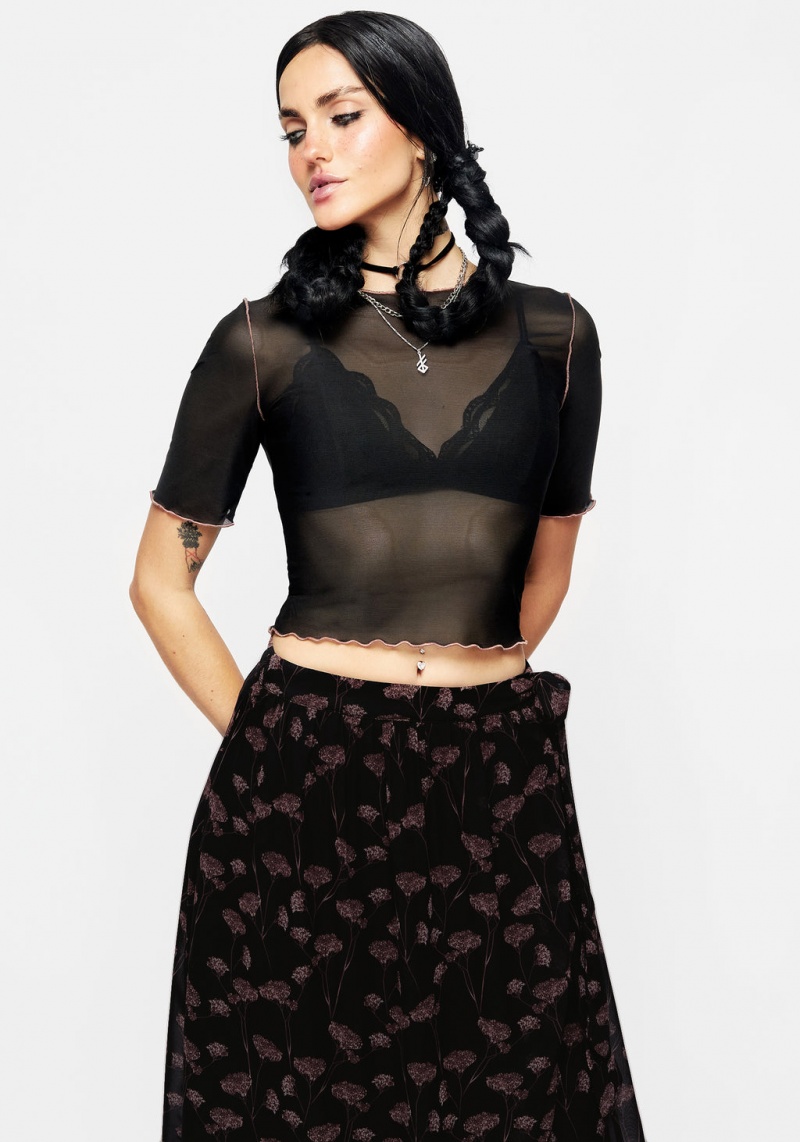 Disturbia Sauvage Mesh Crop Top | ZXJ-63493776