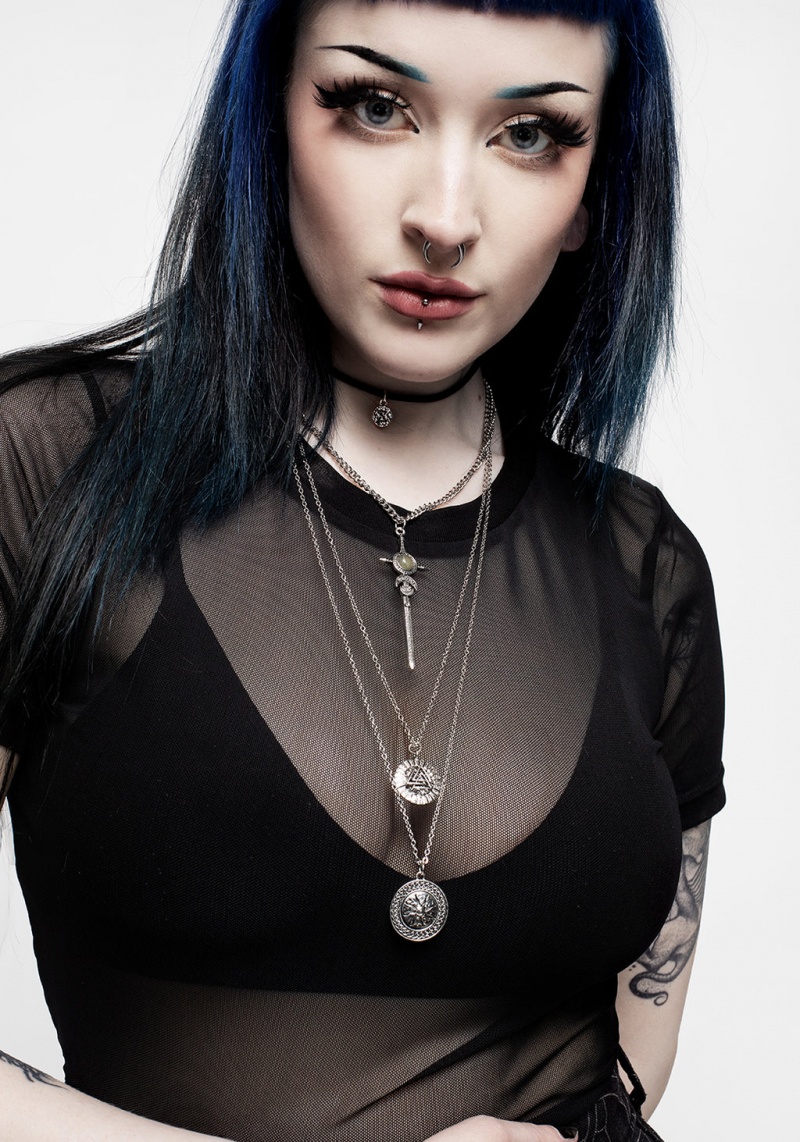 Disturbia Valkyrie 4 Layered Rune Choker Necklace | FRU-47748987