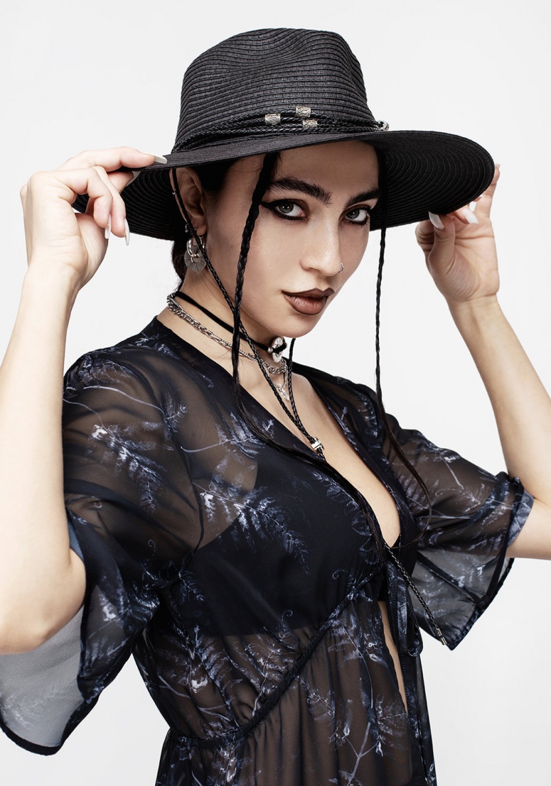 Disturbia Rituals Raven Skull Fedora | YFS-73383435