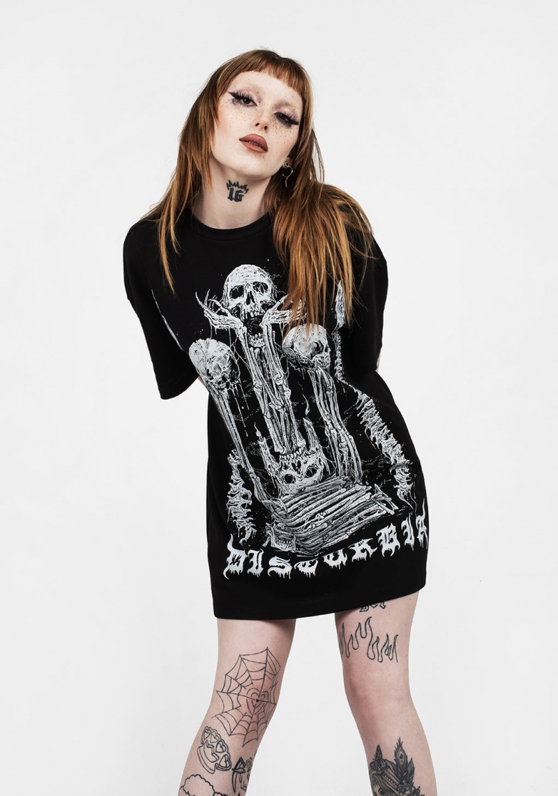 Disturbia Xenomort Corta Sleeve T Shirt Robe | XZW-97266270