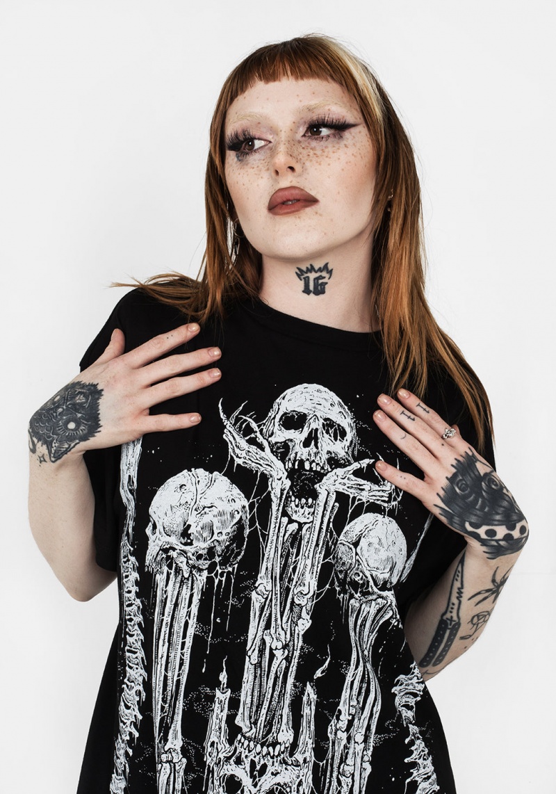 Disturbia Xenomort Corta Sleeve T Shirt Robe | XZW-97266270