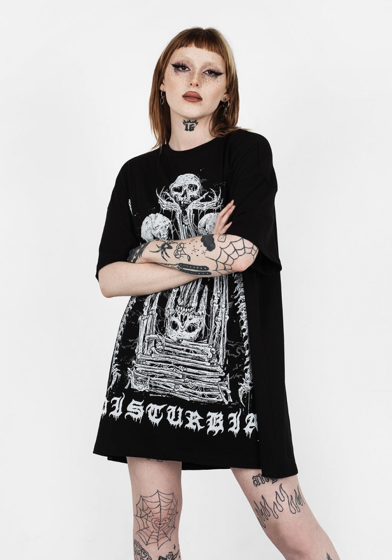 Disturbia Xenomort Corta Sleeve T Shirt Robe | XZW-97266270