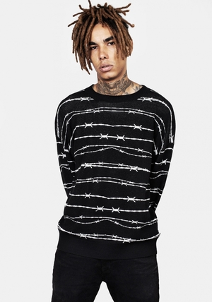 Disturbia Barbed Longline Crew Neck Jumper | QZW-99921329