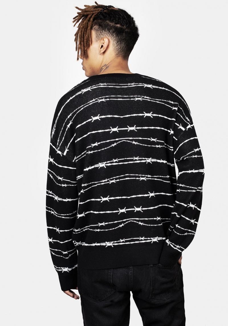 Disturbia Barbed Longline Crew Neck Jumper | QZW-99921329