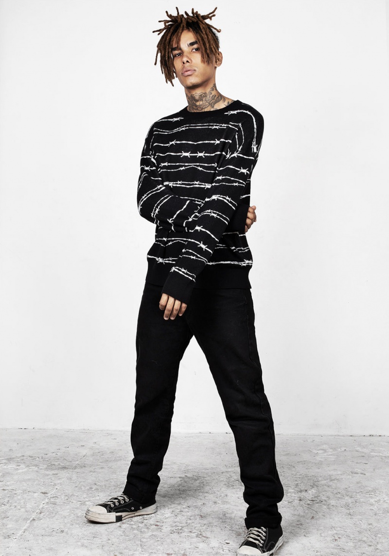 Disturbia Barbed Longline Crew Neck Jumper | QZW-99921329