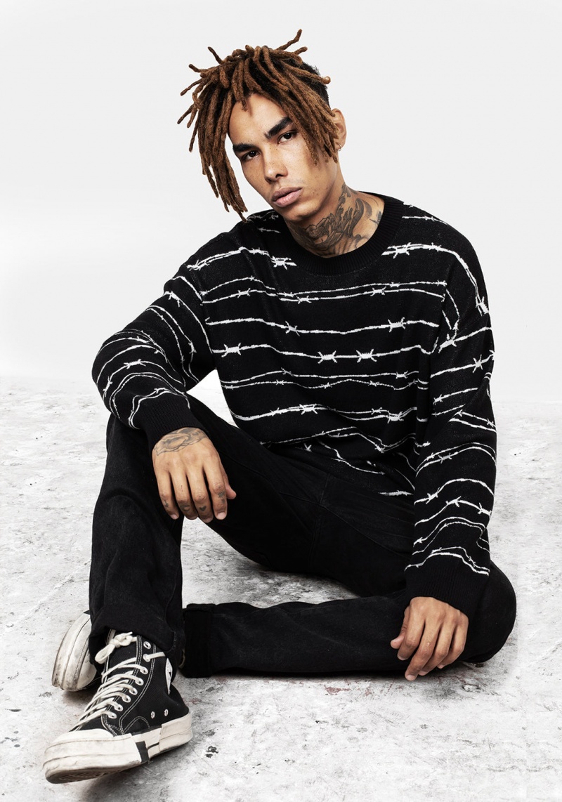 Disturbia Barbed Longline Crew Neck Jumper | QZW-99921329