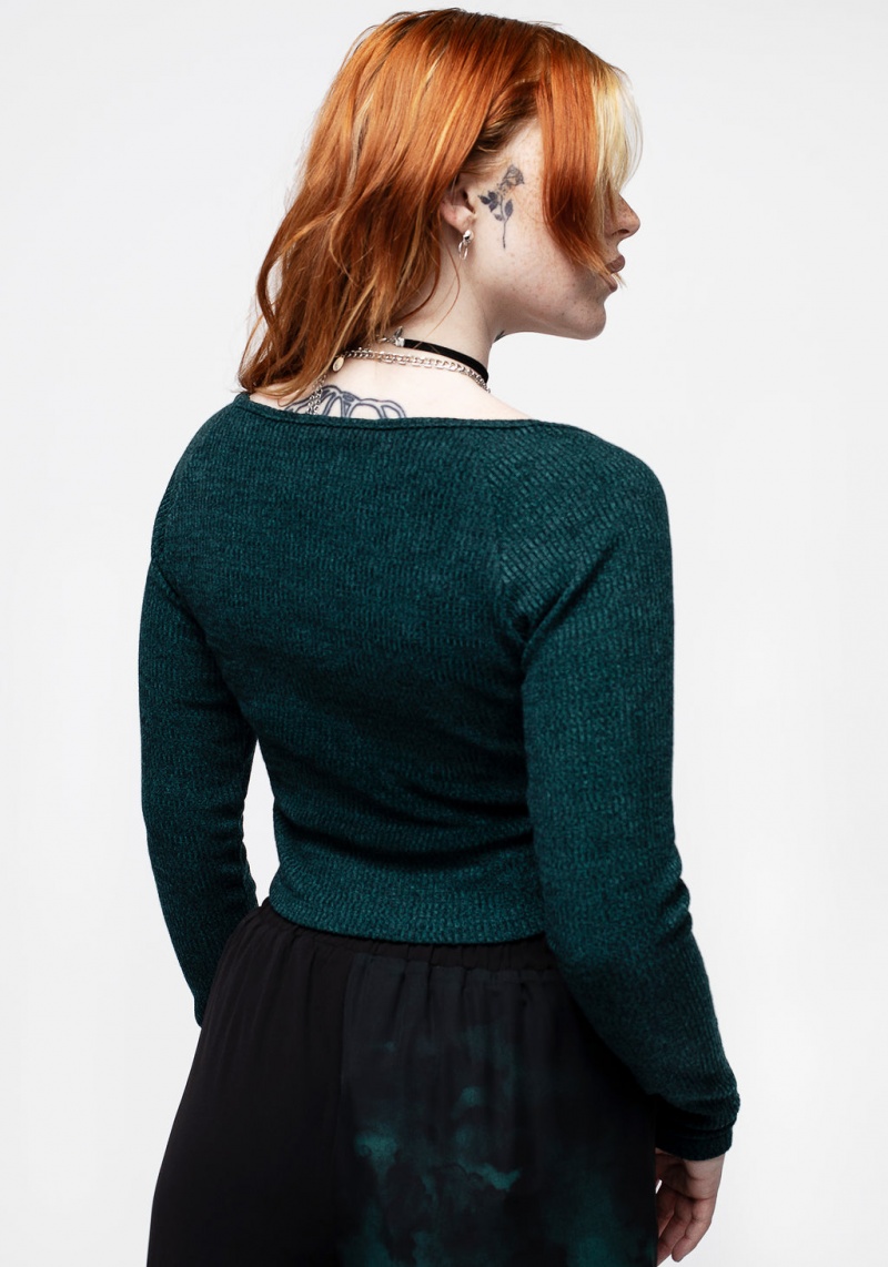 Disturbia Vendetta Long Sleeve Crop Top | AAA-43955020