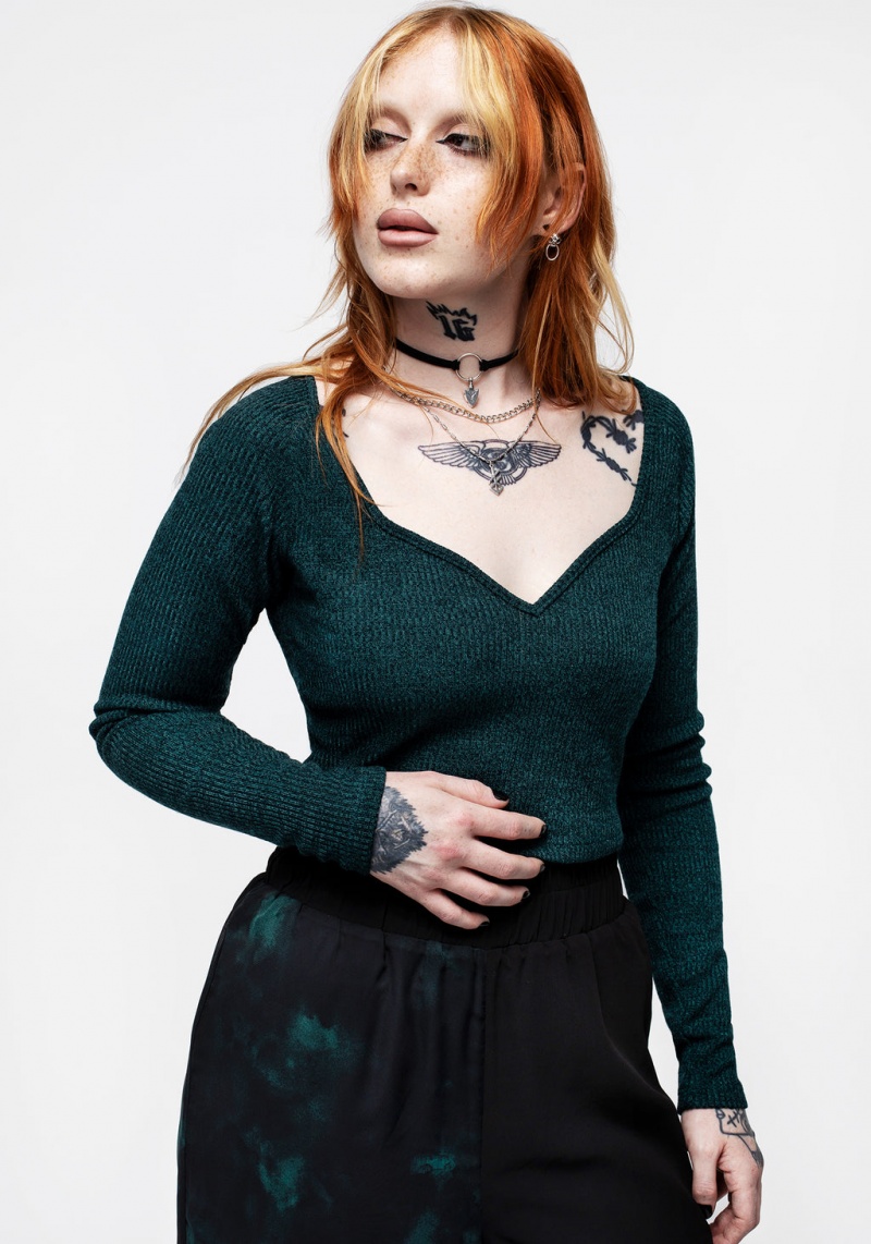 Disturbia Vendetta Long Sleeve Crop Top | AAA-43955020