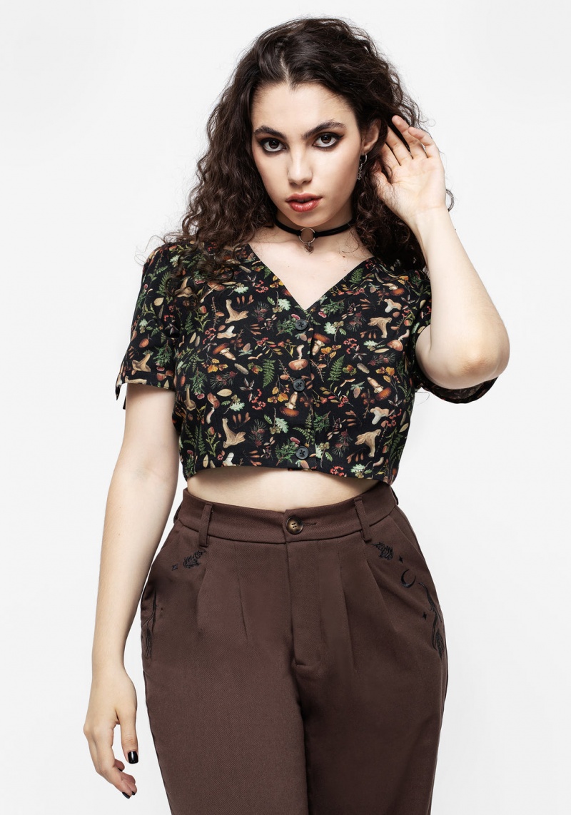 Disturbia Vasilisa Button Up Crop Top | WJQ-47081933