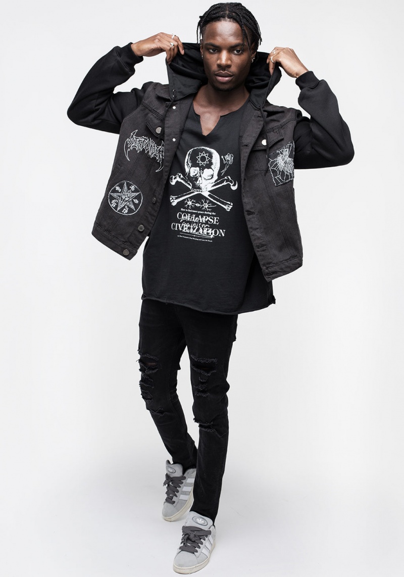 Disturbia Shadows Denim Hoody | GMM-69847084