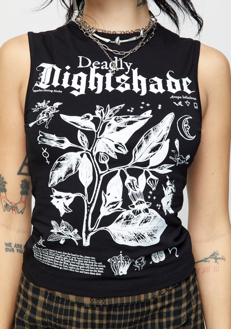 Disturbia Nightshade Sans Manches Tee | KLQ-16773405