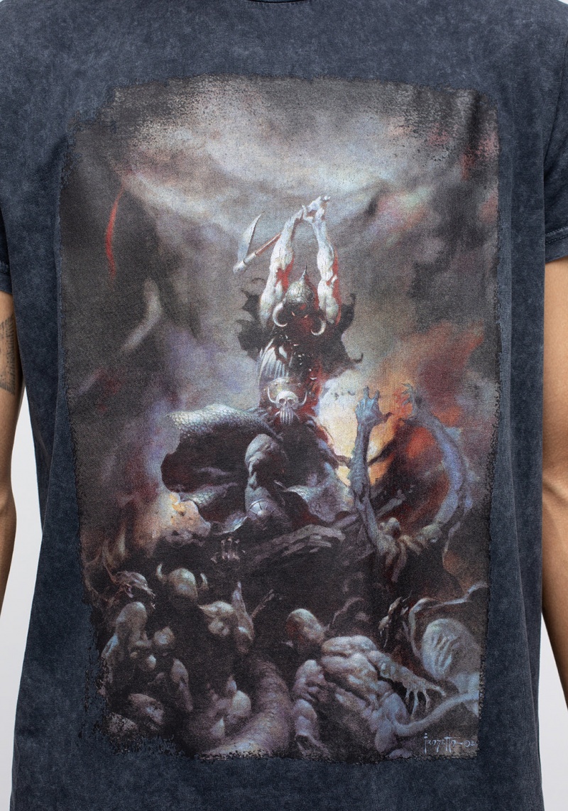 Disturbia Frazetta Death Dealer 2 Corta Sleeve T-Shirt | NCC-37968133