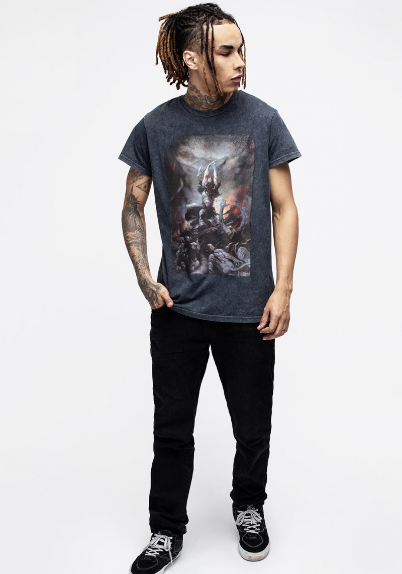 Disturbia Frazetta Death Dealer 2 Corta Sleeve T-Shirt | NCC-37968133