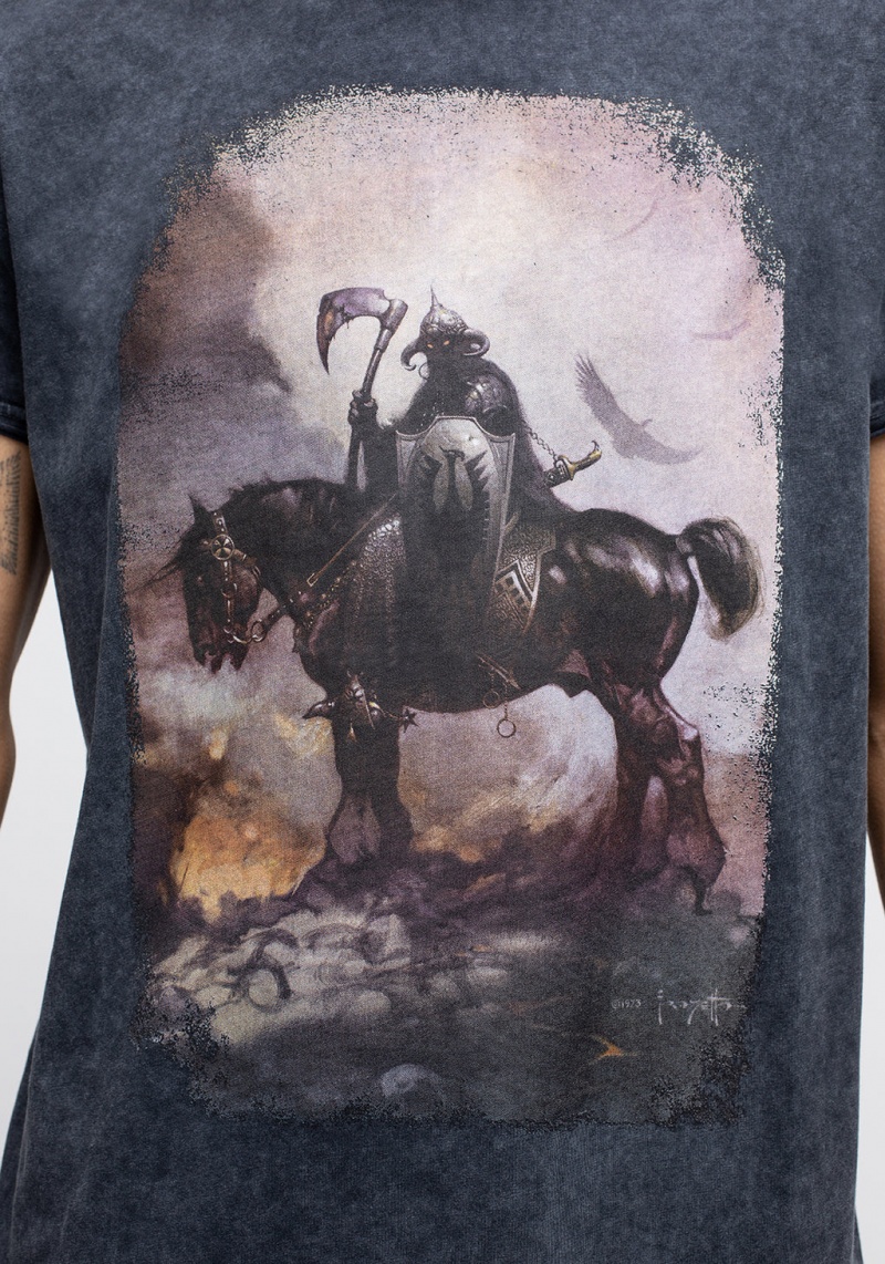 Disturbia Frazetta Death Dealer 1 Corta Sleeve T-Shirt | YRG-16362879