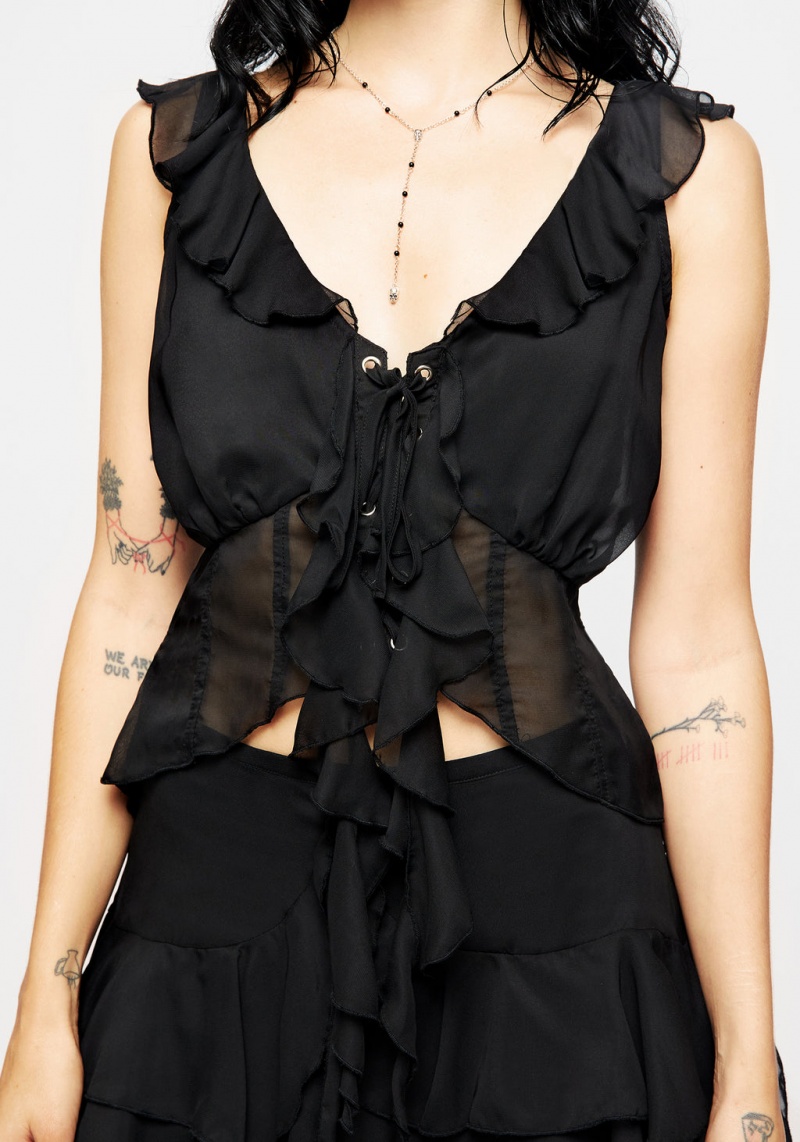 Disturbia Aleera Chiffon Ruffle Top | UUK-06333516