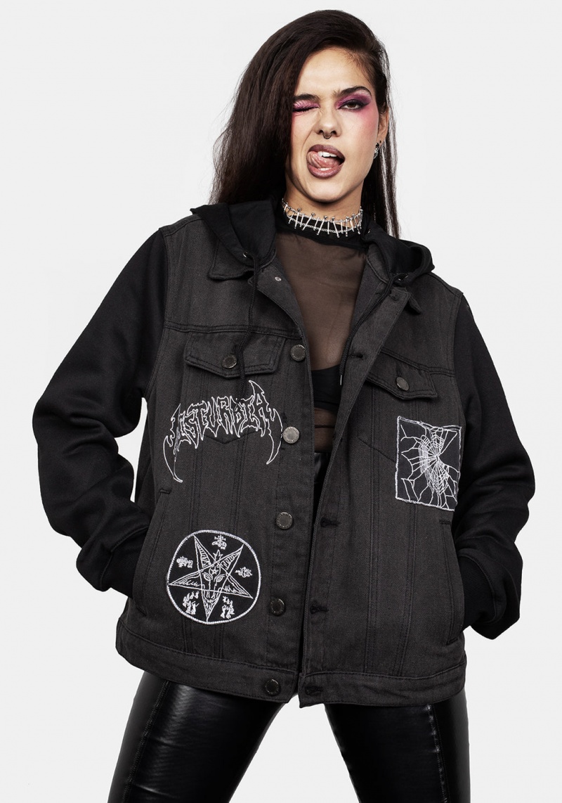 Disturbia Shadows Denim Hoody | HSJ-73998721