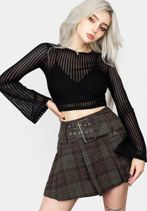 Disturbia Habundia Flared Sleeve Crop Top | MYD-36087611