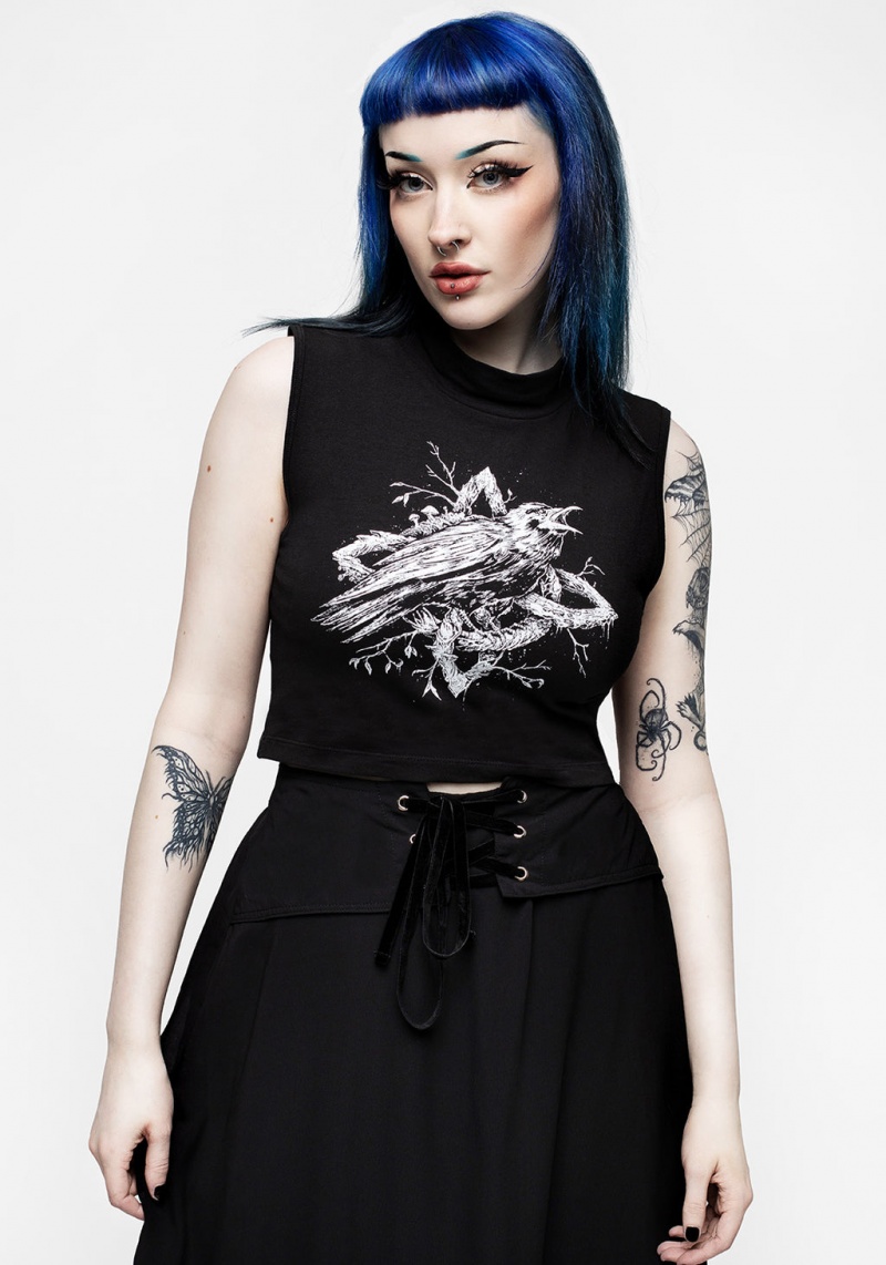 Disturbia Korun High Neck Crop Vest | ZBD-98605408