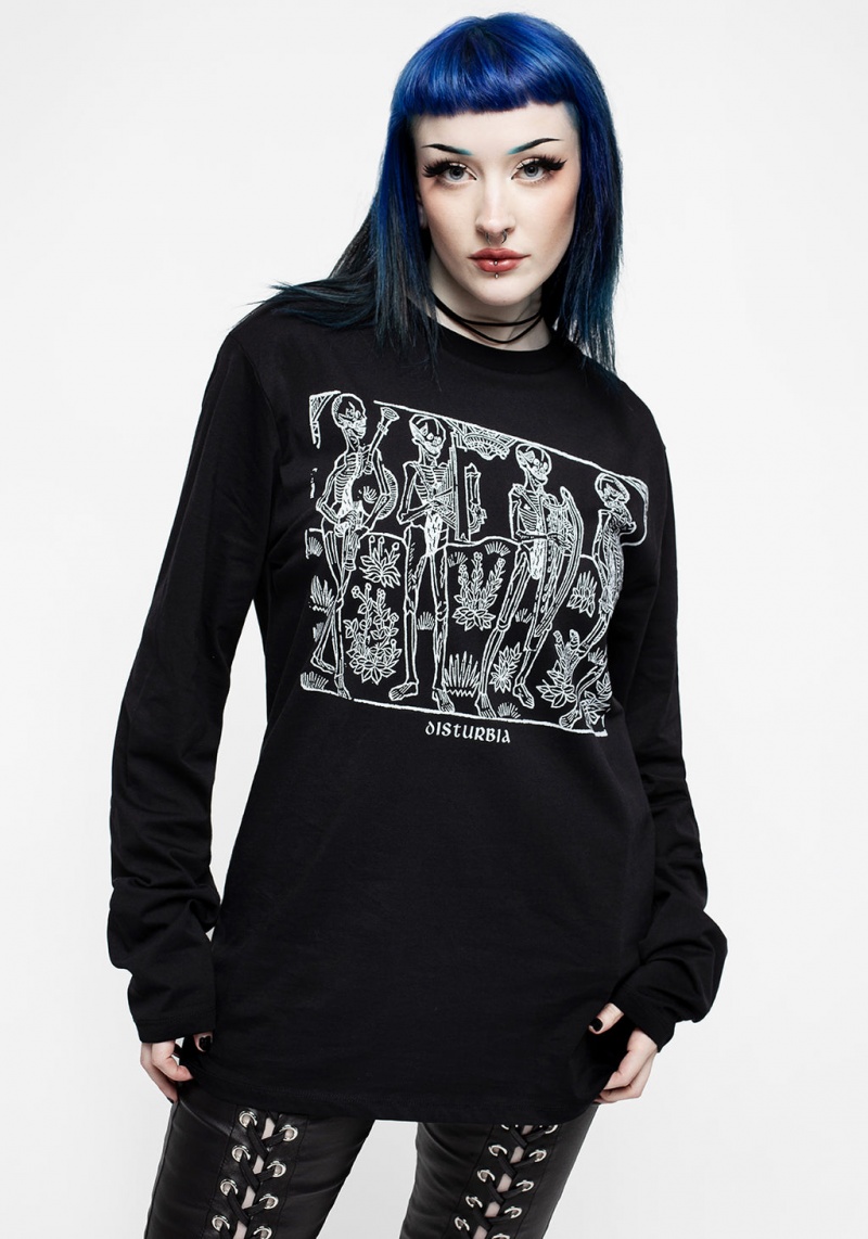 Disturbia Macabre Long Sleeve T-shirt | FTZ-43721328