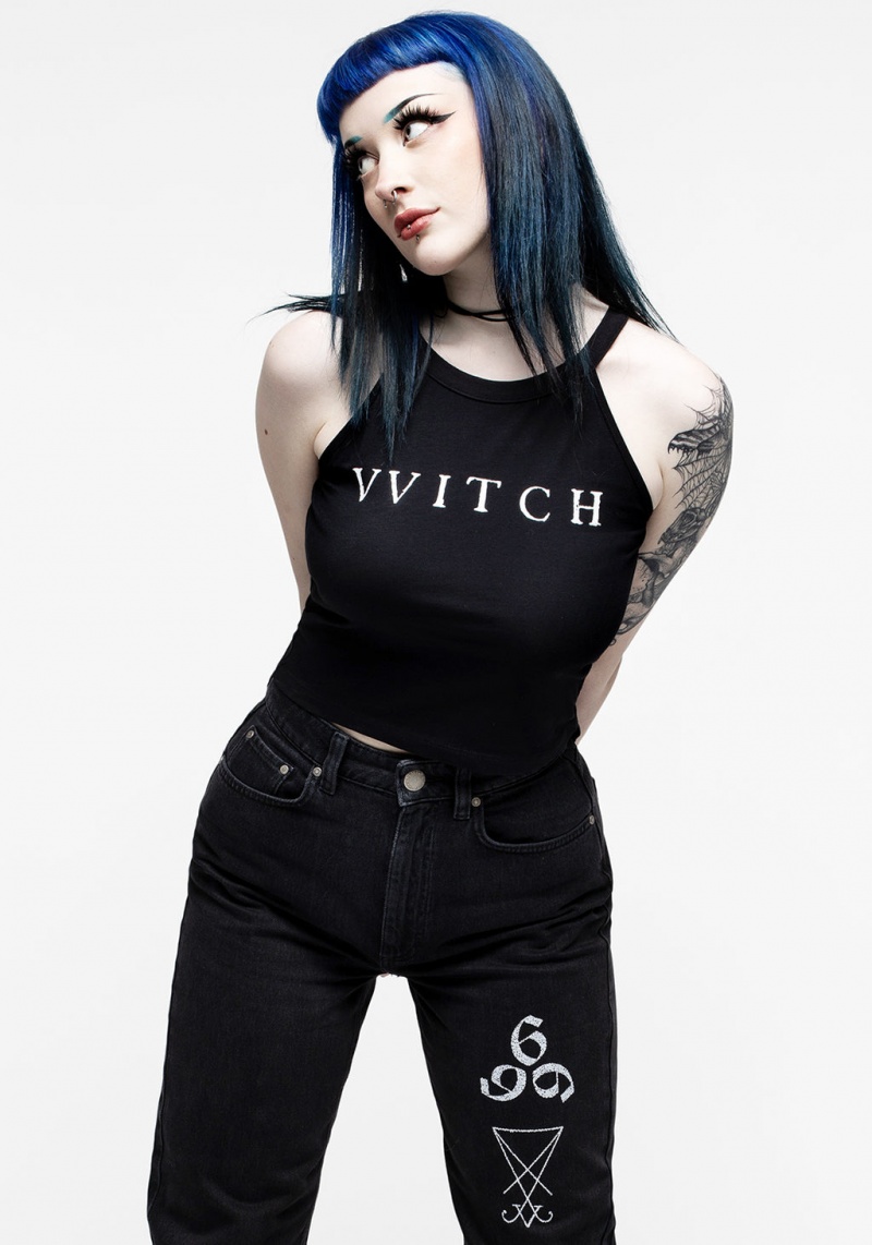 Disturbia Witch Racer Back Crop Vest | GSO-97891338