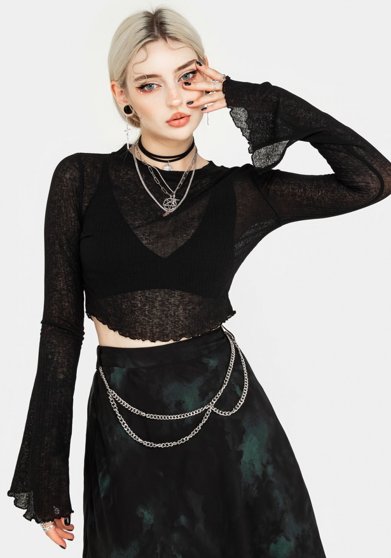 Disturbia Cassia Jersey Mesh Crop Top | HZZ-39858480