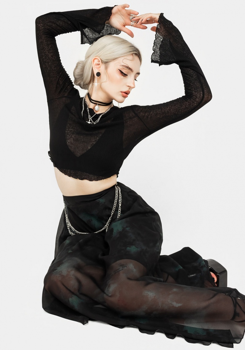 Disturbia Cassia Jersey Mesh Crop Top | HZZ-39858480