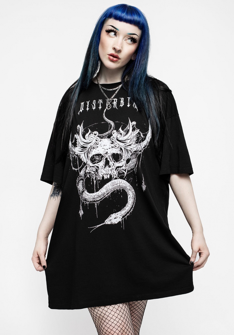 Disturbia Temptation Snakes Oversized Tee Robe | FNM-79936411