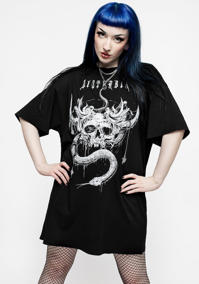 Disturbia Temptation Snakes Oversized Tee Robe | FNM-79936411