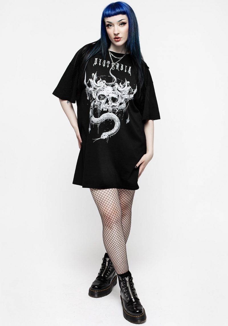 Disturbia Temptation Snakes Oversized Tee Robe | FNM-79936411