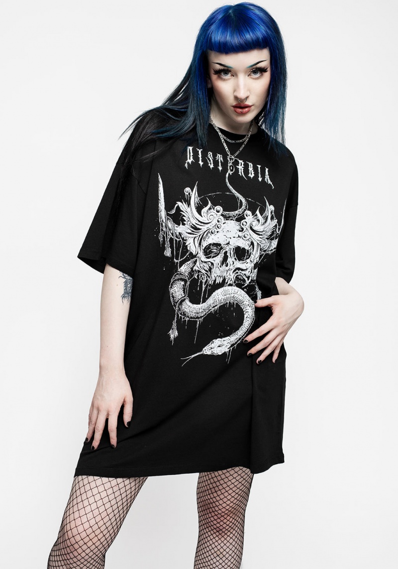 Disturbia Temptation Snakes Oversized Tee Robe | FNM-79936411