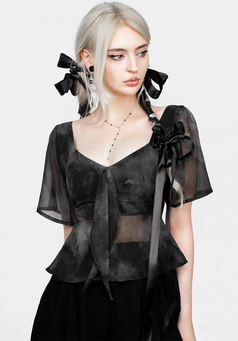 Disturbia Tempest Tie Peplum Top | DVI-15494039