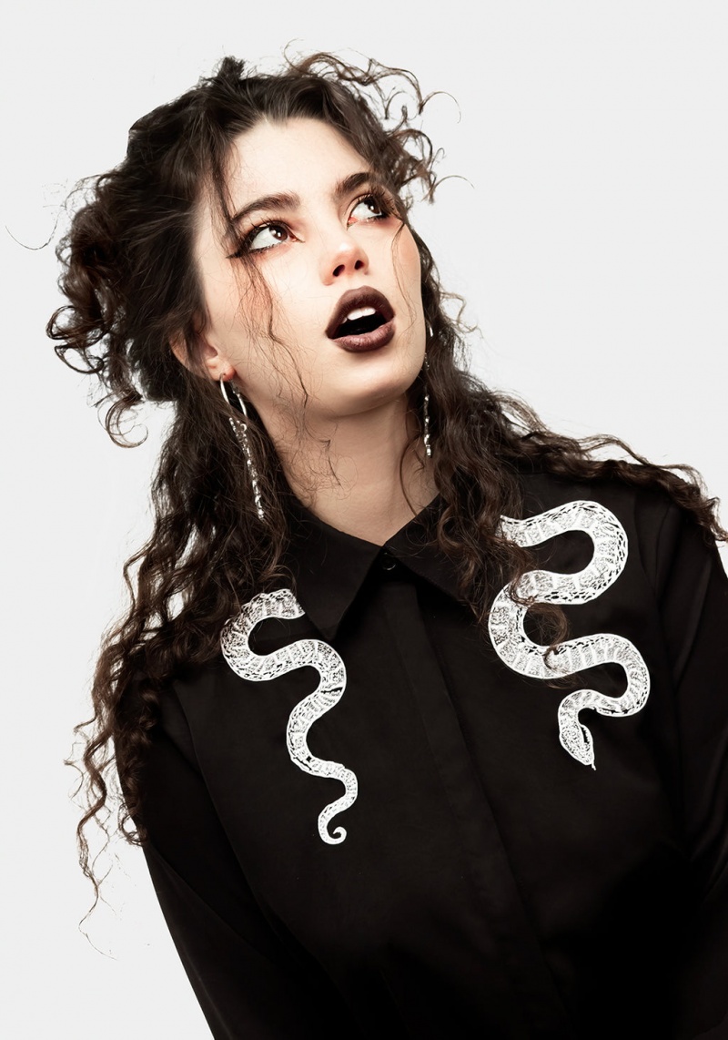 Disturbia Slither Embroidered Snake Shirt | DIY-69364928