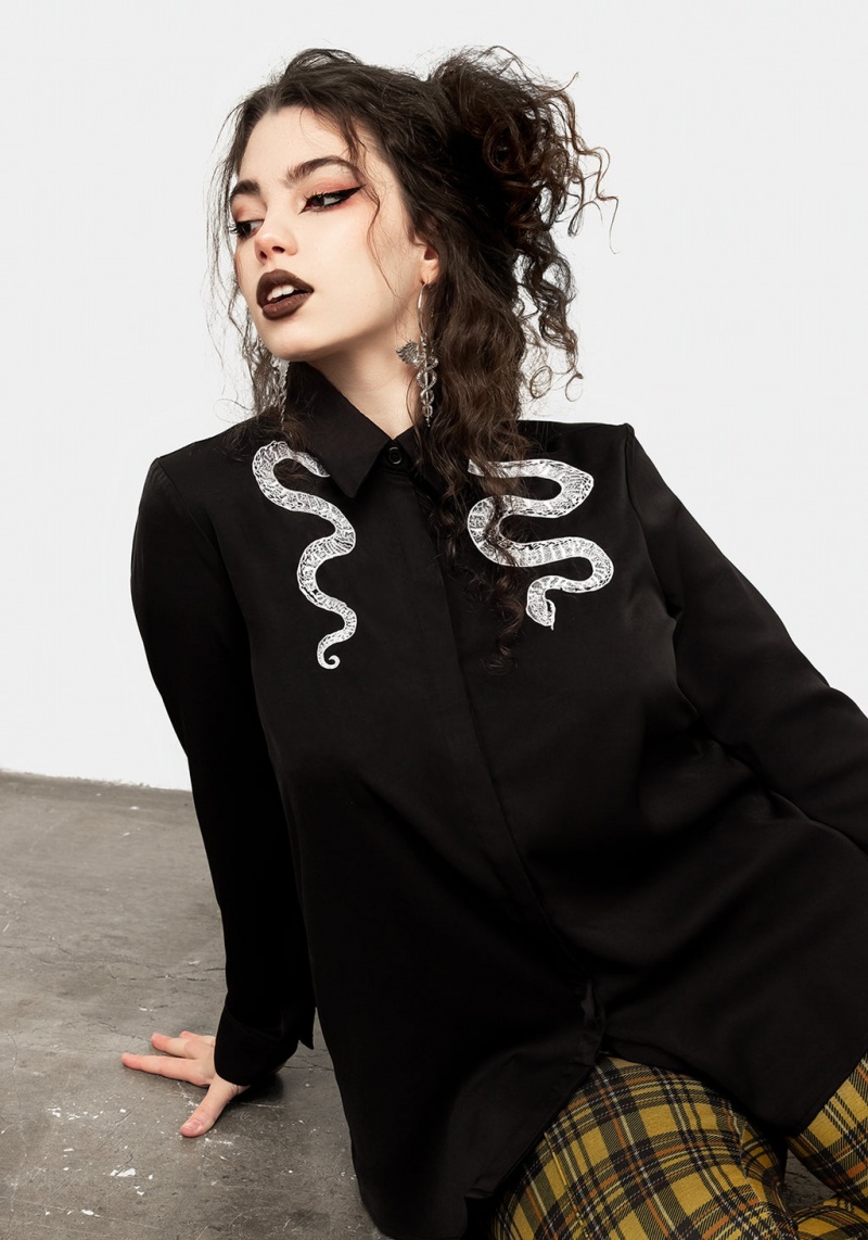 Disturbia Slither Embroidered Snake Shirt | DIY-69364928