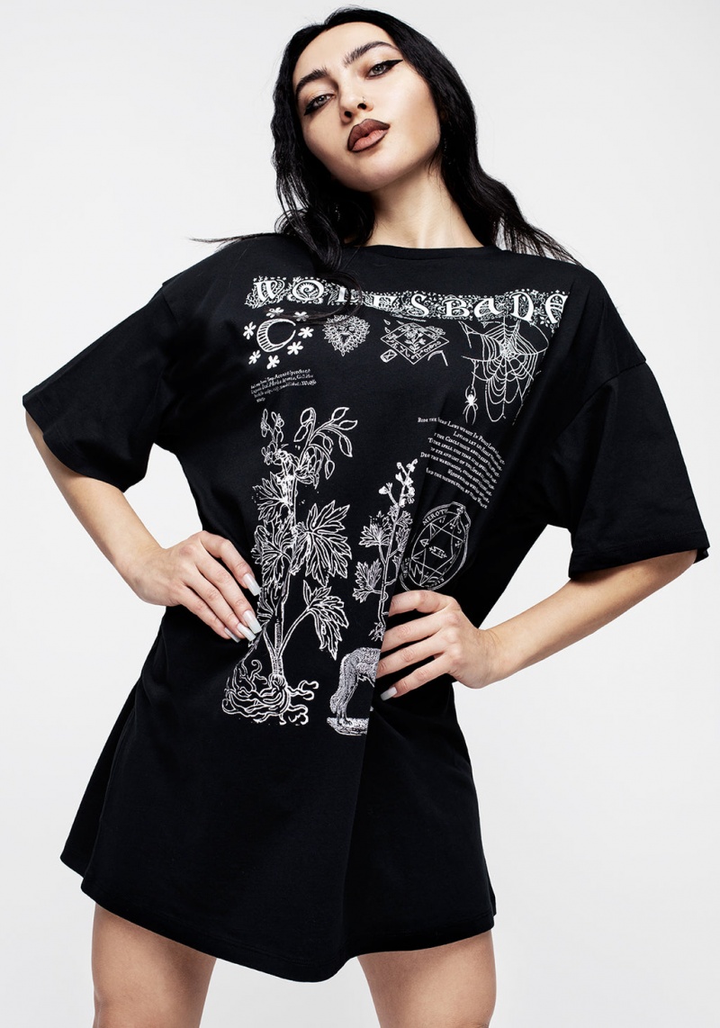 Disturbia Wolfsbane T-shirt Robe | GHW-86378475