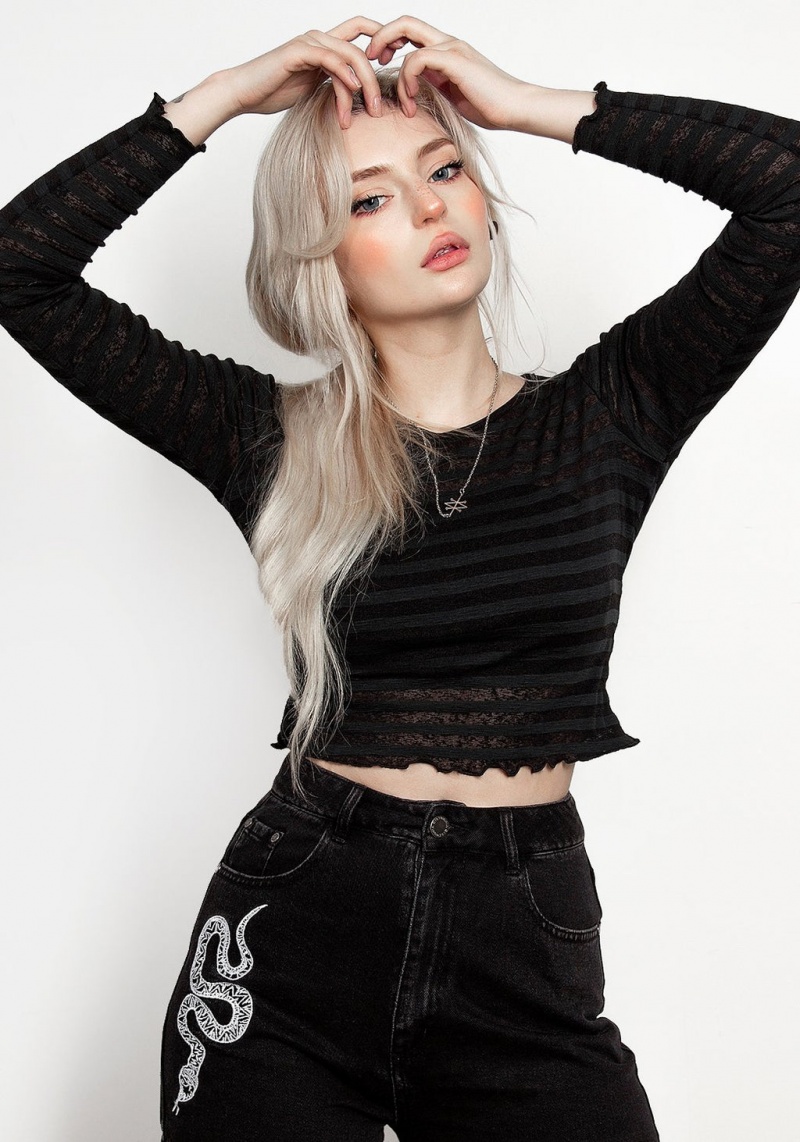 Disturbia Gomez Rayé Crop | OIC-88123094