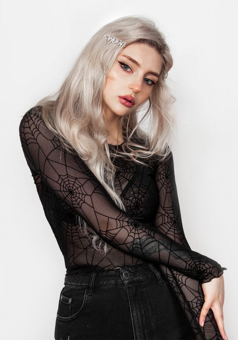 Disturbia Venom Mesh Crop | MEL-75469466