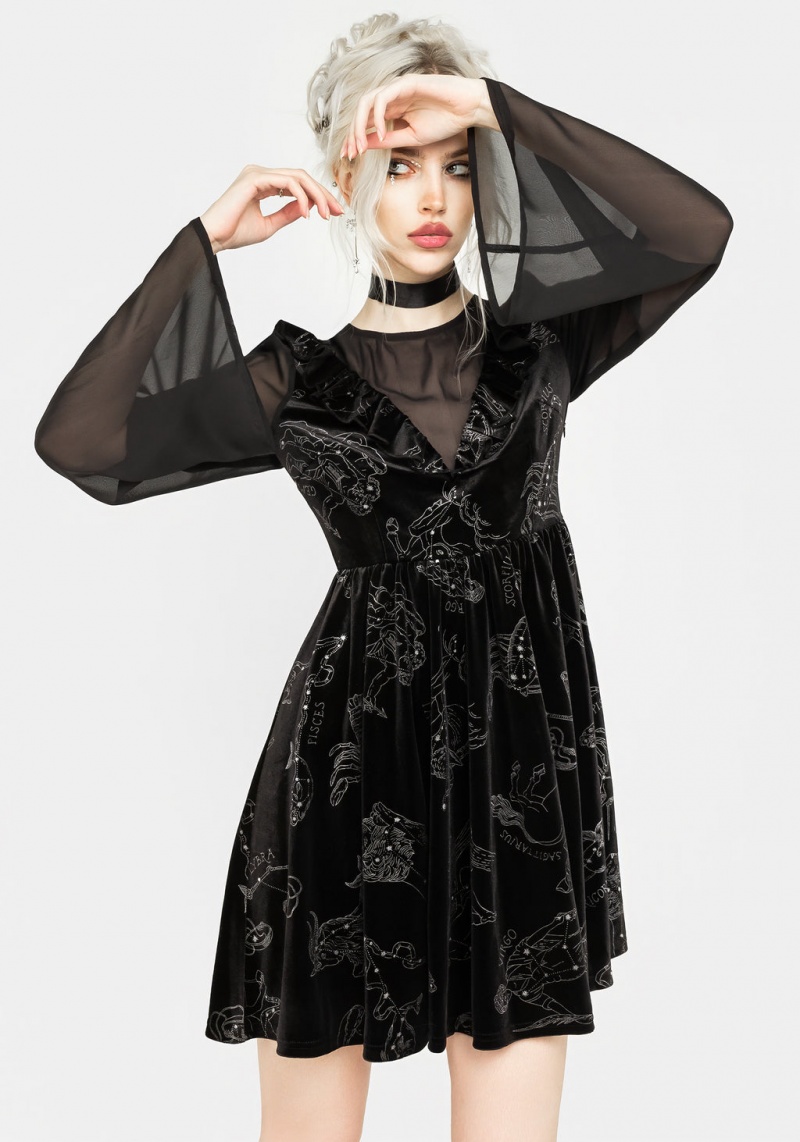 Disturbia Zodiac Foil Print Mini Robe | CFI-06139248