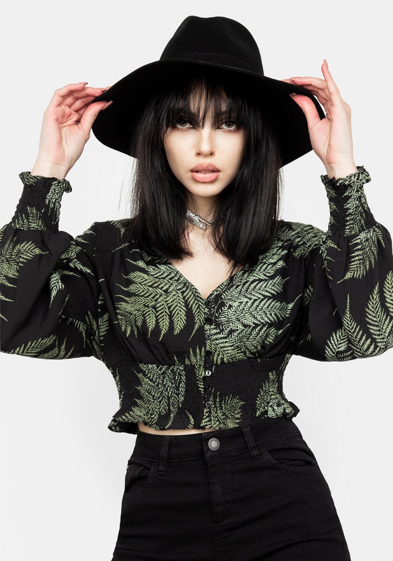 Disturbia Fern Flowy Sleeve Top | FKA-20365628