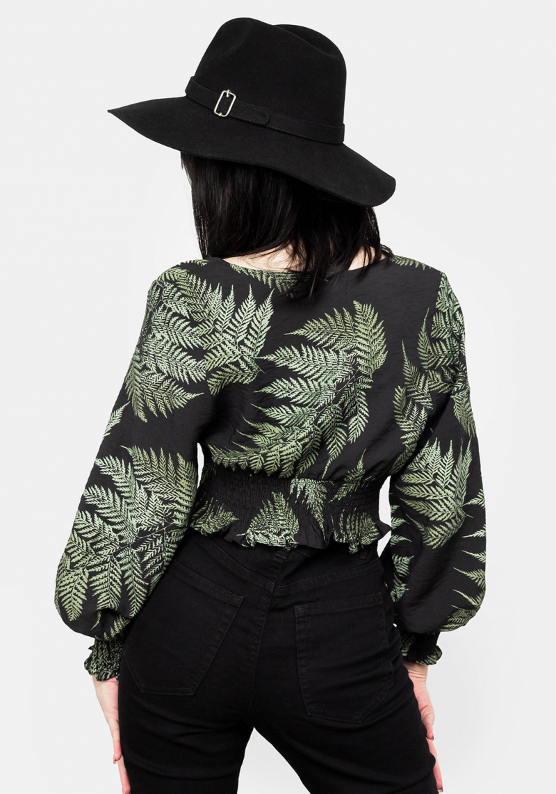 Disturbia Fern Flowy Sleeve Top | FKA-20365628