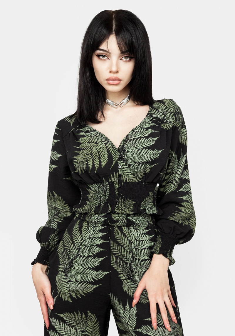 Disturbia Fern Flowy Sleeve Top | FKA-20365628