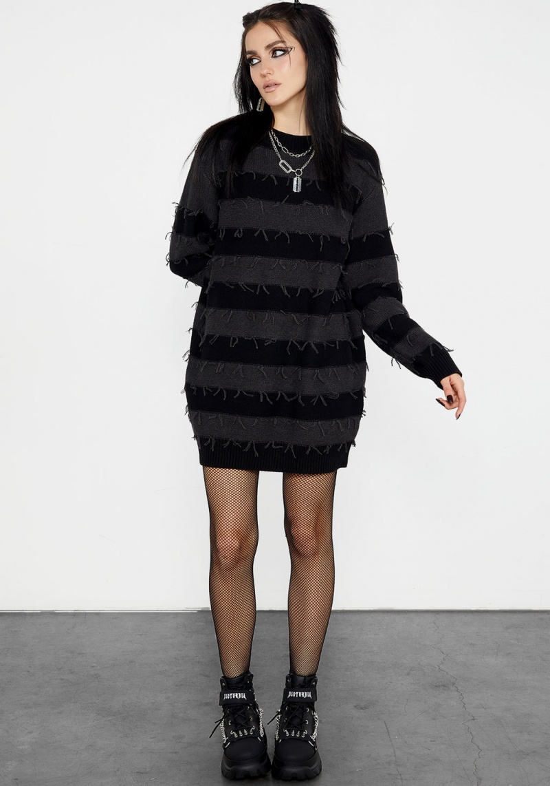 Disturbia Nancy Stripe Oversized Jumper | PWA-33046431