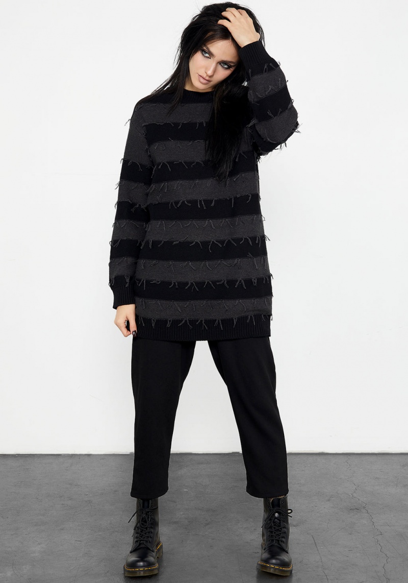 Disturbia Nancy Stripe Oversized Jumper | PWA-33046431