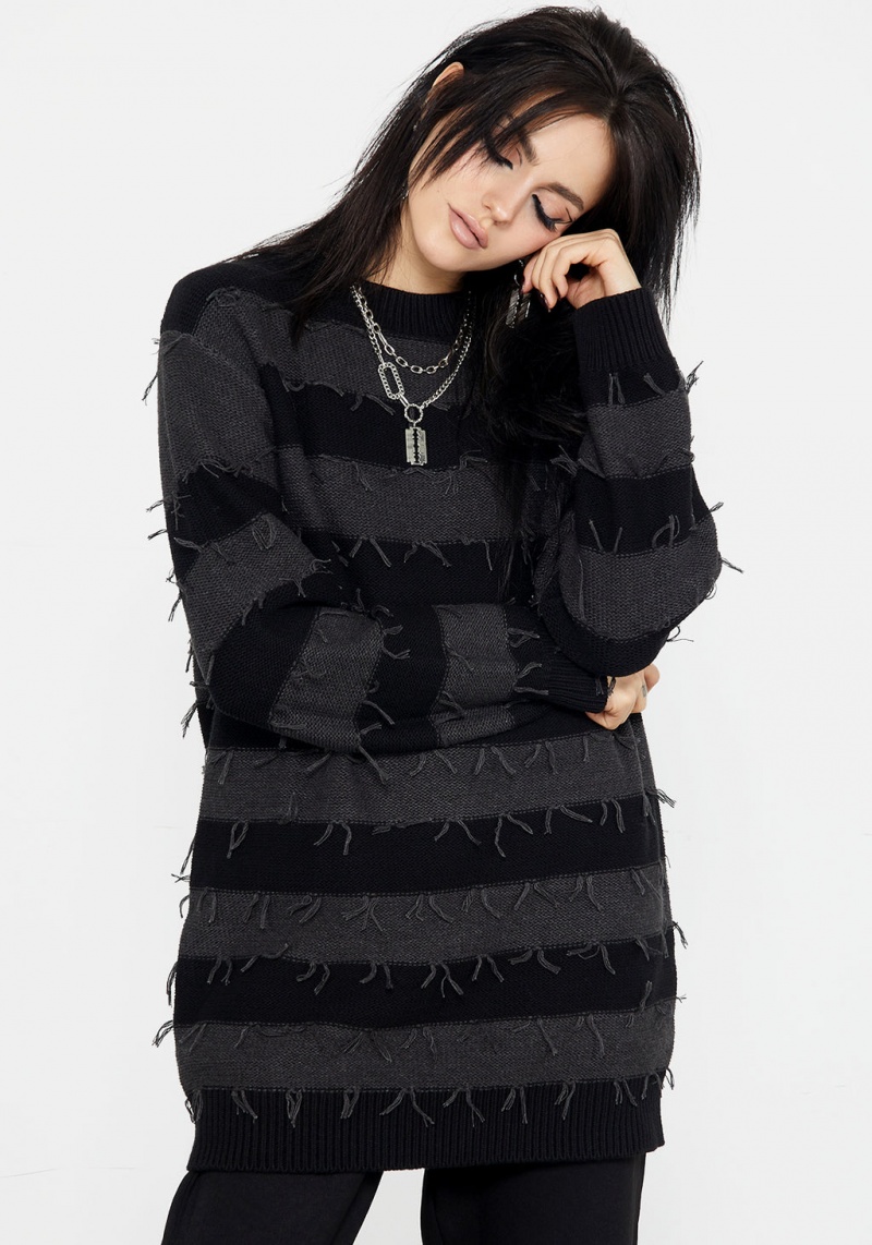 Disturbia Nancy Stripe Oversized Jumper | PWA-33046431